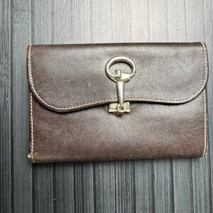 Gucci Wallet Purse Trifold Black leather Used|Authentic